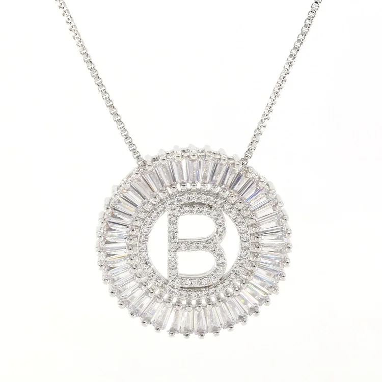 

Fashion Hot Sale Alphabet Pendant Letter B Necklace Silver Plated Jewelry Set For Women, Mixed color