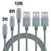 Premium high quality long cable 10FT 6FT Braided Data Cable for Apple iPad iPhone 7 plus Fast speed usb charging cable black
