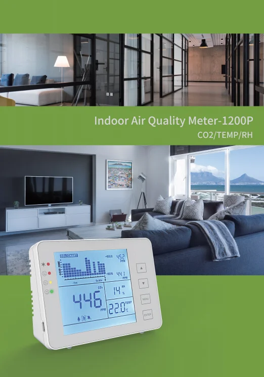OEM Desktop and Wall-mounted air quality carbon dioxide CO2 gas meter / monitor with high sensitivity sensor