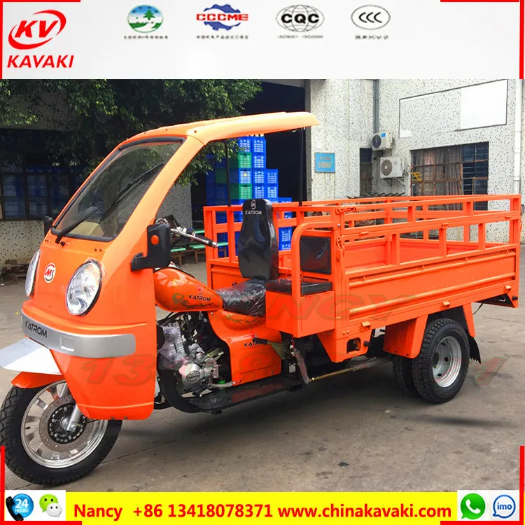 300cc Motorized Gas Powered Cargo Tricycle With Cabin With Steering