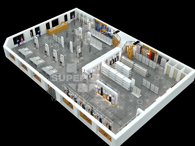 Estante De Exhibición De Piso De Metal Para Ropa,Diseño De Interior