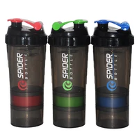 

500ml Spider protein shaker plastic Sports water bottle with stainless steel mixing ball