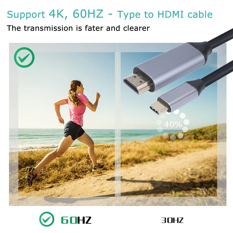 High Speed Hdmi Cable Mobile To Tv 4k 30hz 60hz Usb Type C To Hdmi