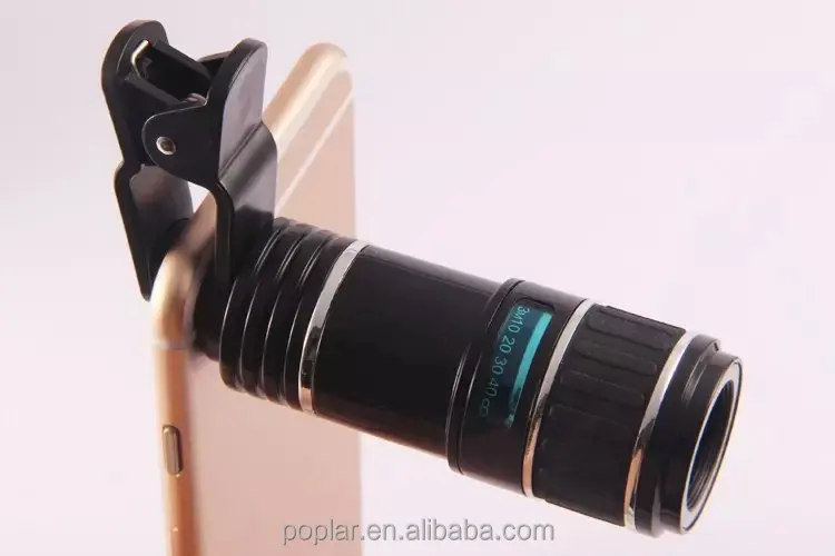Universal 12X Optical Zoom Telescope Camera Lens Clip Mobile Phone Telescope for mobile phone