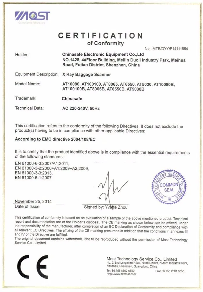 Portable High Xray Machine Baggage Scanner Inspection