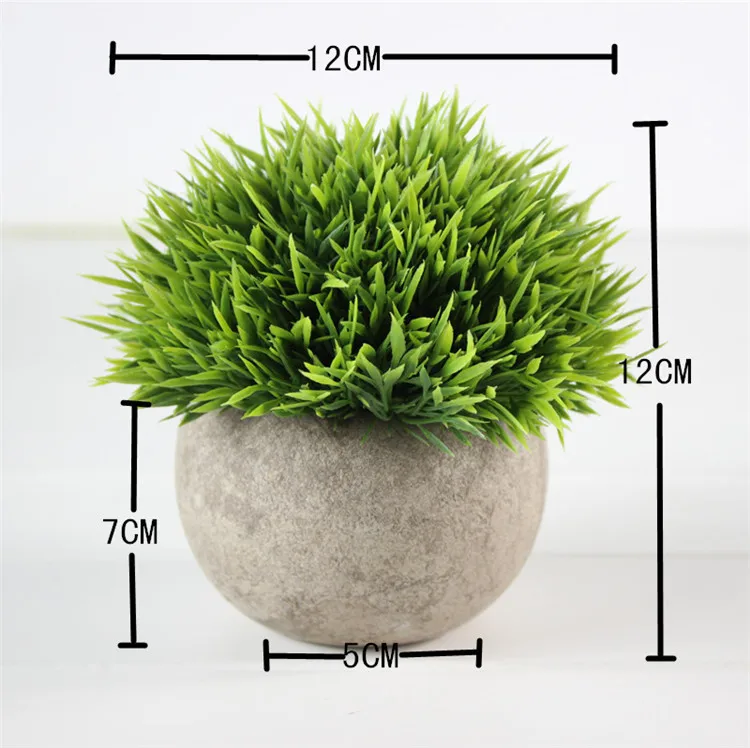 Unique Artificial Plastic Mini Plants Fake Fresh Green Grass Flower