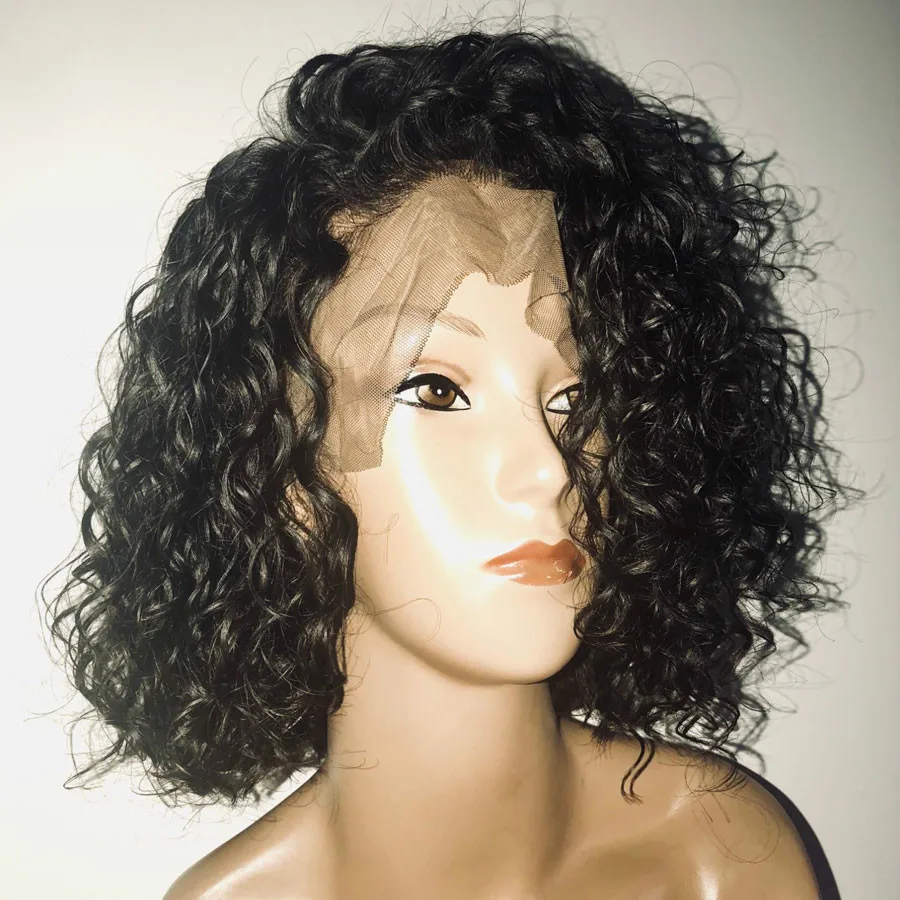 

Short Full Lace Human Hair Wigs With Baby Hair 150%density Pre Plucked Hairline Brazilian Remy Hair Bob Wigs