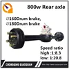 China high quality 800w black rear axle with differential in tricycle