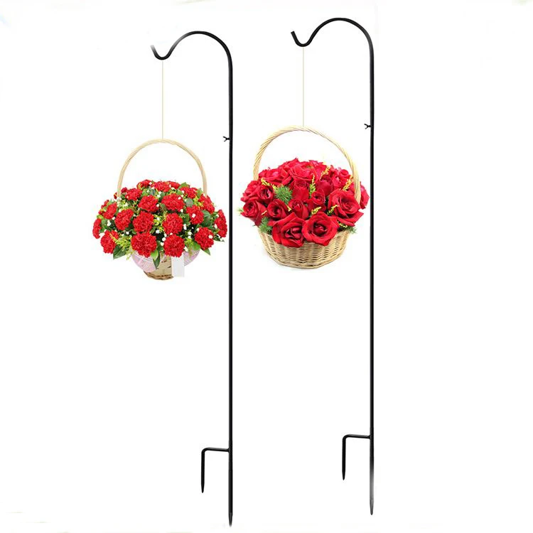 

Promotion metal hanging black paint decoration shepherd hook wedding