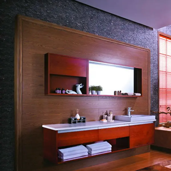 Laminado de madera gabinete de cuarto de baño( fabril)-Tocadores de