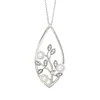 unique leaves design freshwater pearl necklace 925 sterling jewelry mother's day pendant gifts with multi pearl for mothers
