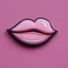 cartoon pinl lips soft pvc pin badge with your own design