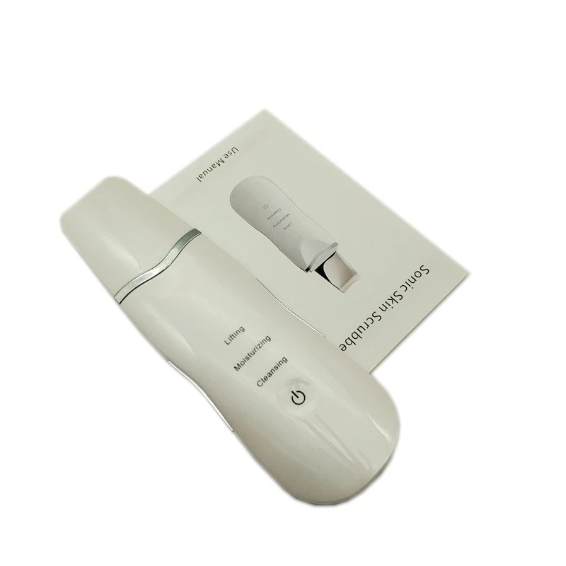 

Wholesale ultrasonic skin scrubber beauty equipment battery operated, White;black