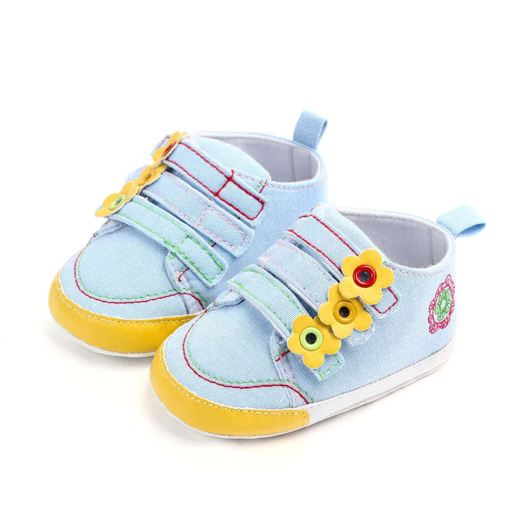 

New arrival beautiful girl flower baby shoes, Blue/dark blue