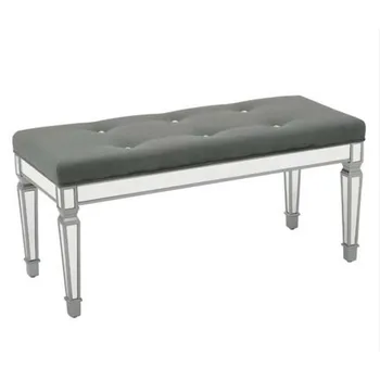 Home Furniture Upholstered Backless Mirror Fabric Corner Bench