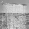 Bathroom Rainfall Shower Faucets 304SS Brushed Panel Hot Sell Recetangular large Overhead Shower Ceiling Mounted