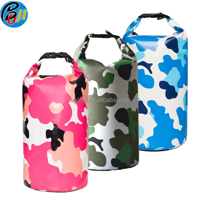 

Wholesale camouflage 10L 20L outdoor floating waterproof dry sack, ocean pack dry bag, Yellow/orange/black/pink/blue