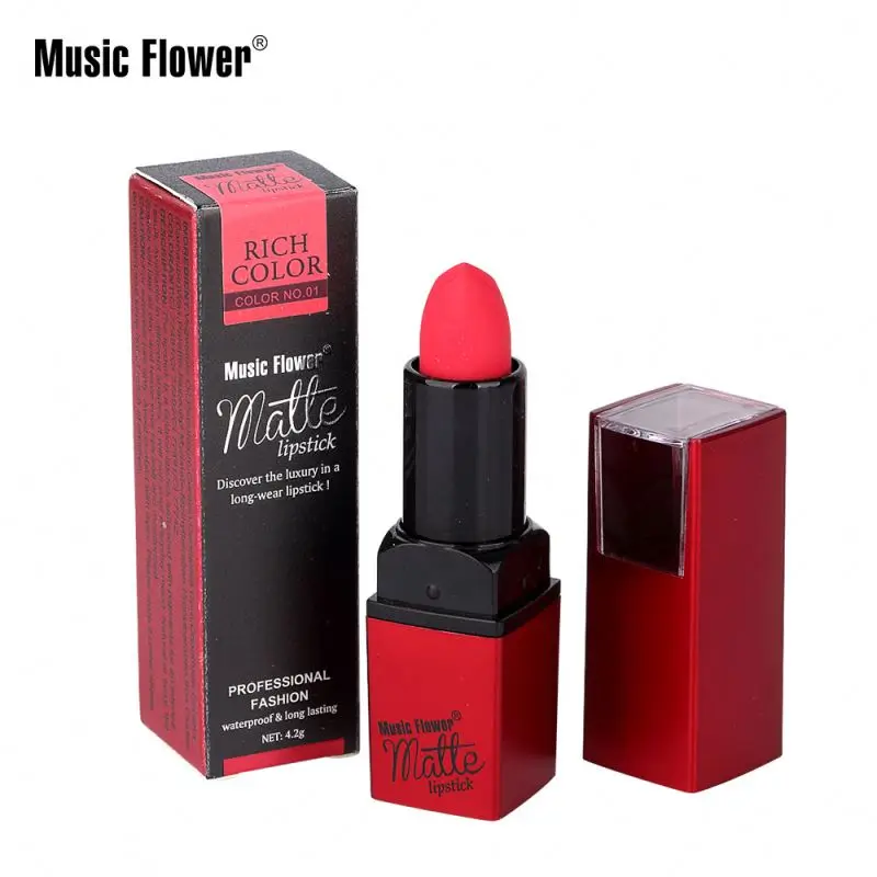 

2019 Hot Sale 12 Color options Waterproof Private Label Cosmetic Matte lipstick, Single-color