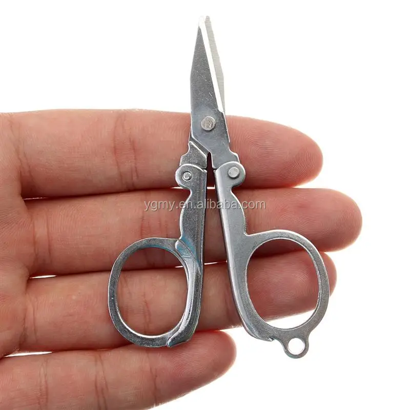 Edc Stainless Steel Folding Scissors For Travelling Small Cutter Crafts Sharp Blade Emergency