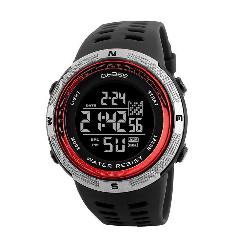 

OTAGE fancy mens digital watches free samples available alarm watch for student, Black,red,blue...
