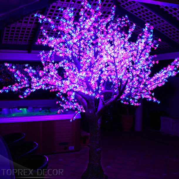 
Professional Custom Christmas Lights 2.5 M Outdoor Artificial Led White Cherry Blossom Tree Light 