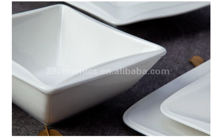 Wholesale fine quality fine dining mending plate square edge christmas plates cheap