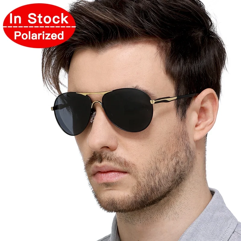 

2019 In Stock Fashion Vogue Metal OEM Custom Logo Wholesale Men lentes de sol Sun Glasses Eyewear Polarized Sunglasses 2666