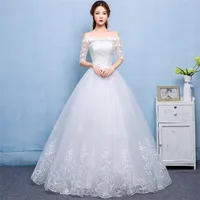 

2019 Vestidos De Novia hemline off shoulder illusion sleeves vestiti da sposa wedding dress bridal ball gown