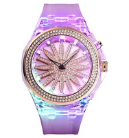 

SKMEI fancy design 1536 watch women flower rotating watch display