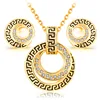 Wholesale Crystal Necklace and Earrings Fashion Dubai Gold Jewelry