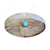 Customized 4mm White Blue Tiny Gemstone Lab Ball shape Opla Bead Necklace For Valentine`s Day