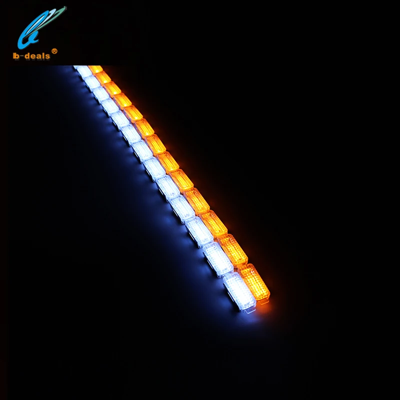 Flexible DRL LED Strip Blue White Sequential Yellow 54cm Retrofit