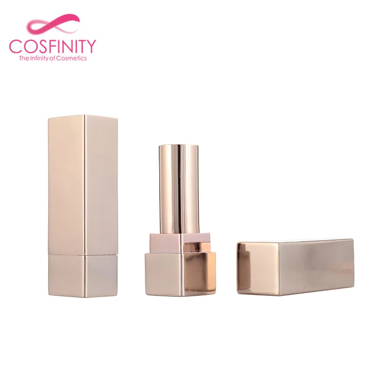 flat square rose gold lipstick container luxury lipstick tube