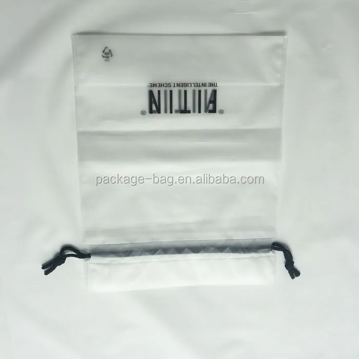 Thick Frosted Cpe Plastic Custom Logo Printed Poly Pull String Bags