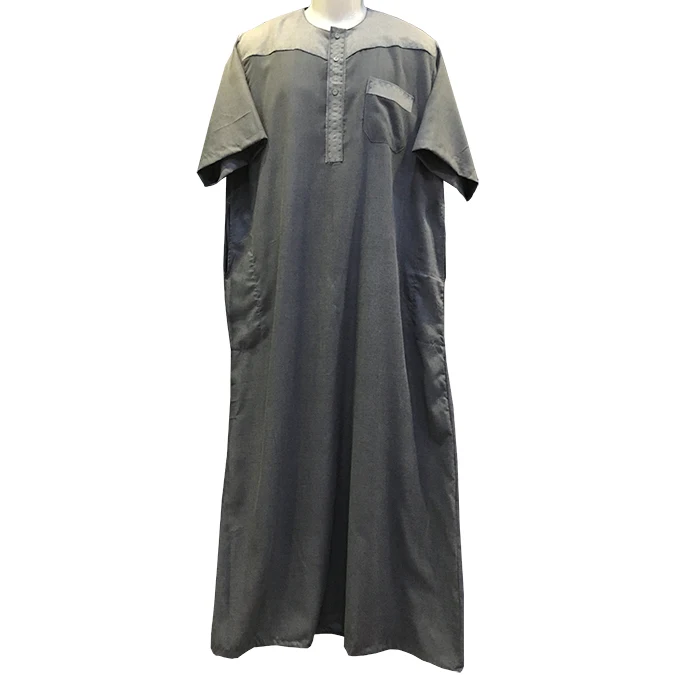 

hot sale moroccan short sleeve men cotton linen ikaf thobe, 6 colors mix