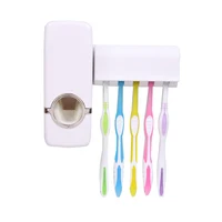 

2020 Hot Modern Bathroom Plastic Automatic toothpaste squeezer Toothbrush Holder + 5 Toothbrush Holder Set Wall