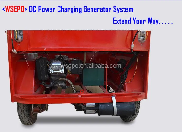 WSEPO 5KW Gasoline DC Battery Charging Generator System (48V/60V/72V Optional) for Electric Vehicle(E-Bike/E-Tricycle/E-Car)