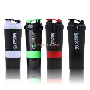 Image of 500ml Gym Protein Shaker 3 in 1 Sports Water Bottle With Inserted Mixing Ball Blender 4 Color