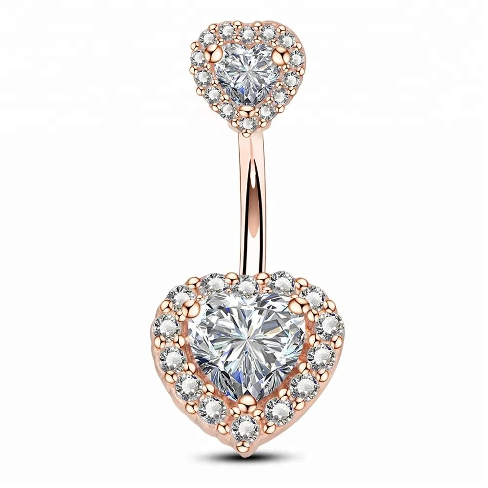 

TOPOSH Heart CZ Belly Button Rings Body Piercing Jewelry