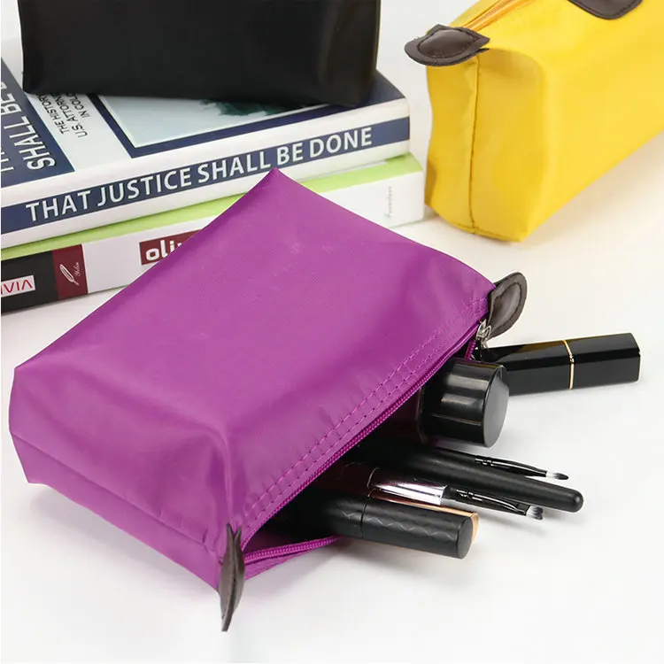 Lymech Small Women Folding Cosmetic Bags Solid Color Bag Promotional