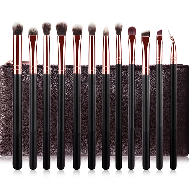 

12 pc makeup brush set professional makeup brush portable makeup brush, Black