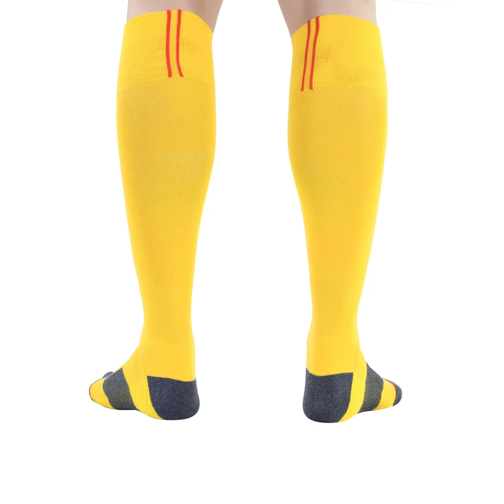 Warm Professional Training Mens Nylon Yellow  Non Slip Compression Knee High Football Sock Manufacturers