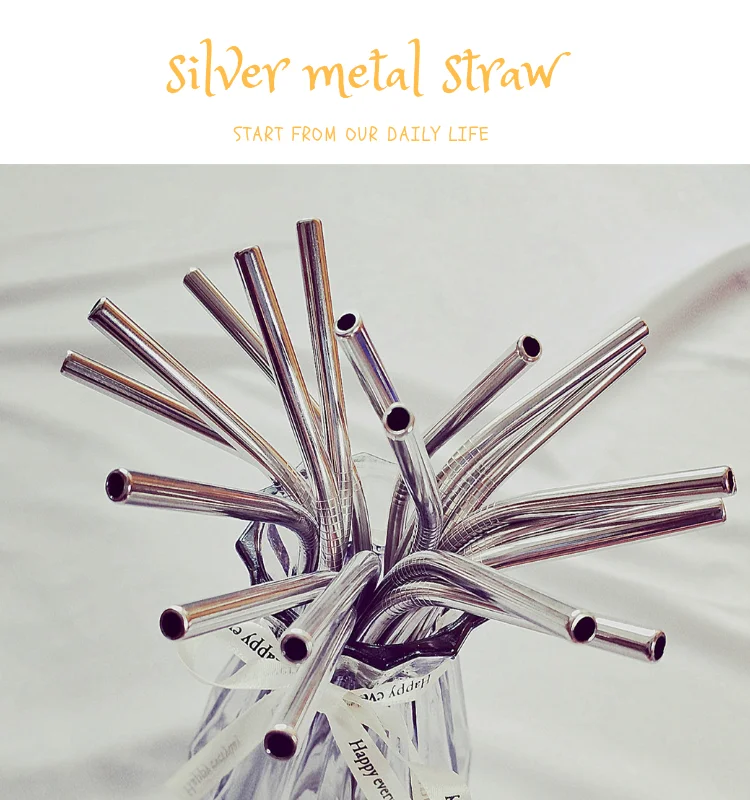 Amazon Reusable Replacement Metal Drinking Straws Stainless Steel