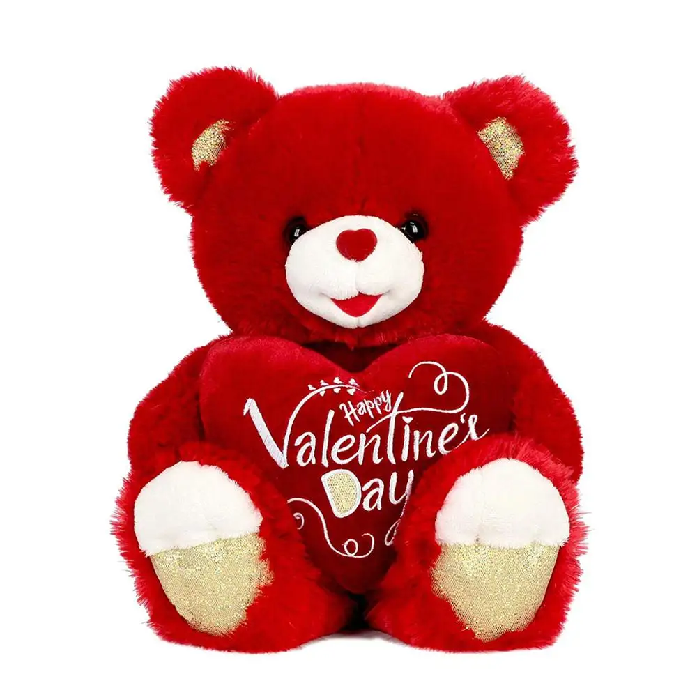 

Stuffed Animals Sweet heart Red Soft Happy Valentine's Day Plush Teddy Bear Gifts for Girls
