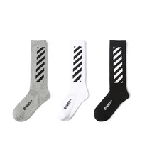 

custom black white grey stripe crew young boy teen tube socks