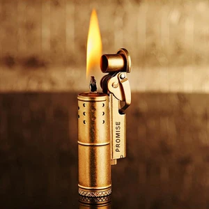 Image of MLT124 Metal Genuine old Lighter Cigarette Cigar Refillable Oil Lighter
