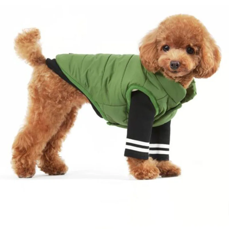 

2019 Pet Dog Clothes Soft Thickening Warm Simple Plain Color Polar cotton Pet Winter, Blue/green