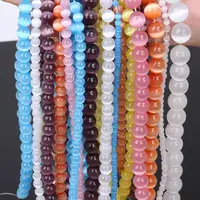 

13 Colors Choose Cat Eye Bead 4/6/8MM Glass String Loose Space Beads Opal DIY Charm Beads for Jewelry Making DIY Bracelet