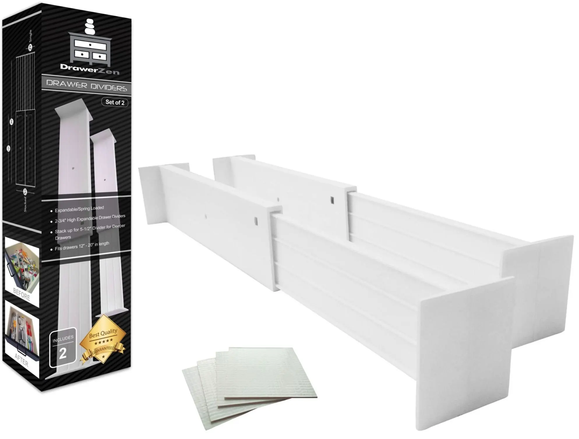 Buy Adjustable Drawer Dividers And Drawer Organizer By Drawerzen