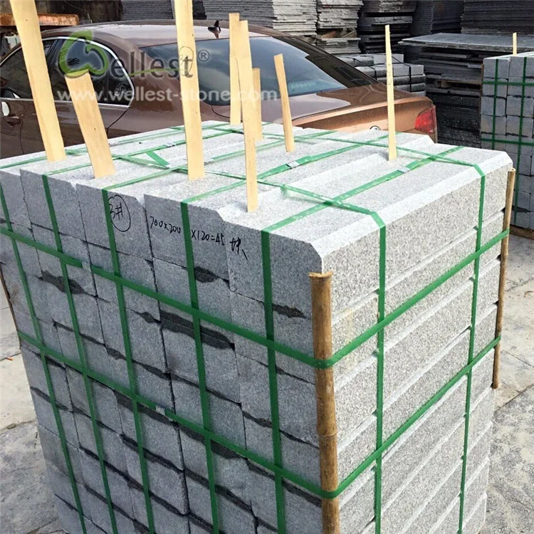 
Premium Chamfered Polish Grey Granite Curbstone 